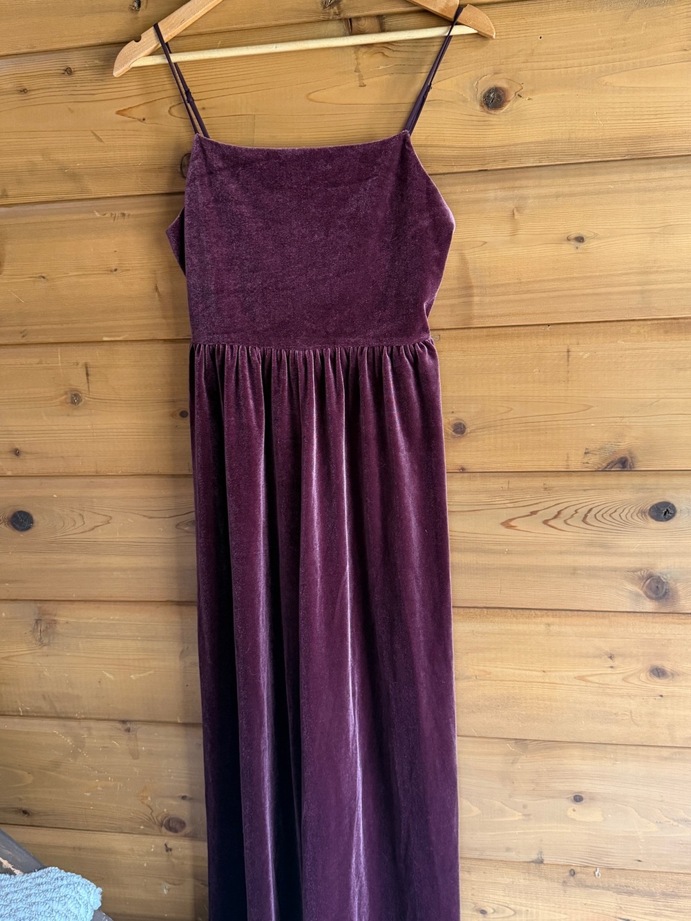Urban Outfitters Velvet Maxi Dress in Plum